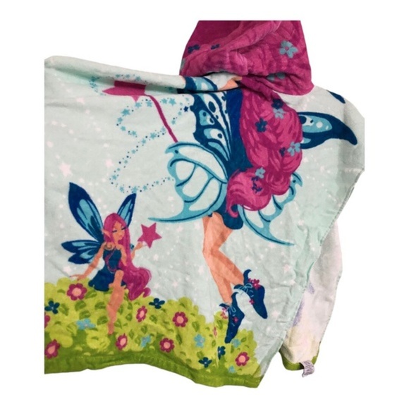 Kids hooded pullover princess castle mermaid‎ print swim beach towel poncho new - Picture 5 of 10